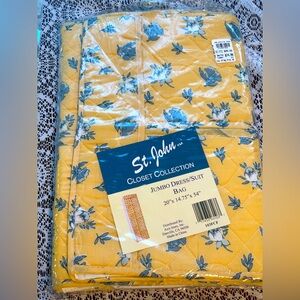 Vintage St. John Dress Bag Jumbo Hanging Yellow Floral closet Organizer NOS